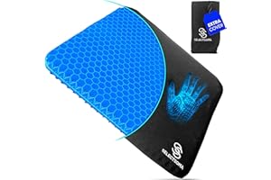 SelectSoma Double-Thick Gel Seat Cushion for Long Sitting Pressure Relief for Back, Sciatica, Coccyx, Tailbone Pain - Cushion for Office Chair, Wheelchair, Car & Truck, Patio Chairs - Egg Seat Pad