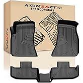 AOMSAZTO Floor Mats Fit for 2015-2023 Dodge Challenger RWD - All Weather Custom TPE Floor Liners Full Set Include 1st and 2nd Row Front & Rear