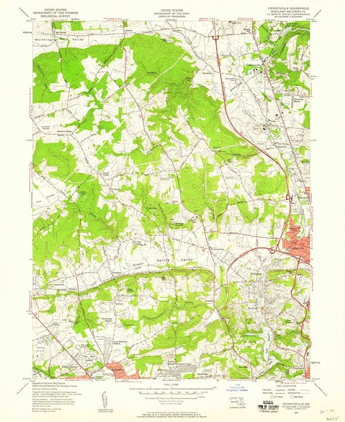 YellowMaps Cockeysville MD topo map, 124000 Scale, 7.5 X