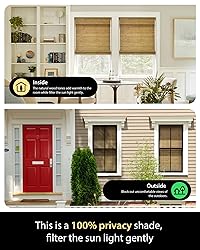 UNISHADES Cordless Bamboo Roman Shades for