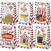 HaPiBiDesign Circus Party Favor Bags - 24 Pcs Carnival Party Candy Bags with Stickers - Carnival Goodie Gift Treat Bags - Watercolor Circus Themed Birthday Party Supplies