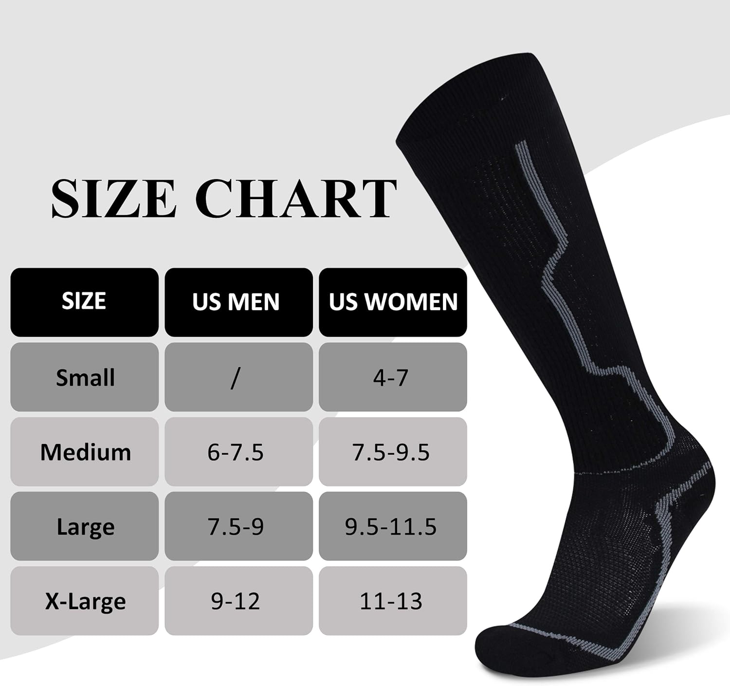 WXXXM Wool Ski Socks, Extra Warm Knee High Performance Snow Skiing/Snowboard Socks in Outdoor,Fit for Men and Women: Clothing