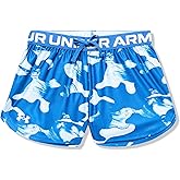 Under Armour Girls' Play Up Printed Shorts, (433) Tech Blue/Nimbus Blue/White, Medium