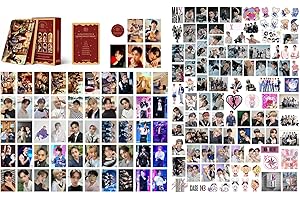 SHAOKUN 55PCS Stray Kids Photocard and 102PCS Stray Kids Stickers Gift for Fan Collection (Red)