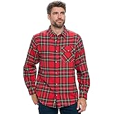 Ashford & Brooks Mens Flannel Button Down Plaid Long Sleeve Casual Shirt