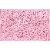 LanYunUmi Rugs for Bathroom Slip-Resistant Shag Chenille Bath Mat Extra Soft and Absorbent Rug Shower Room Machine-Washable Fast Dry(Pink 17"x24")