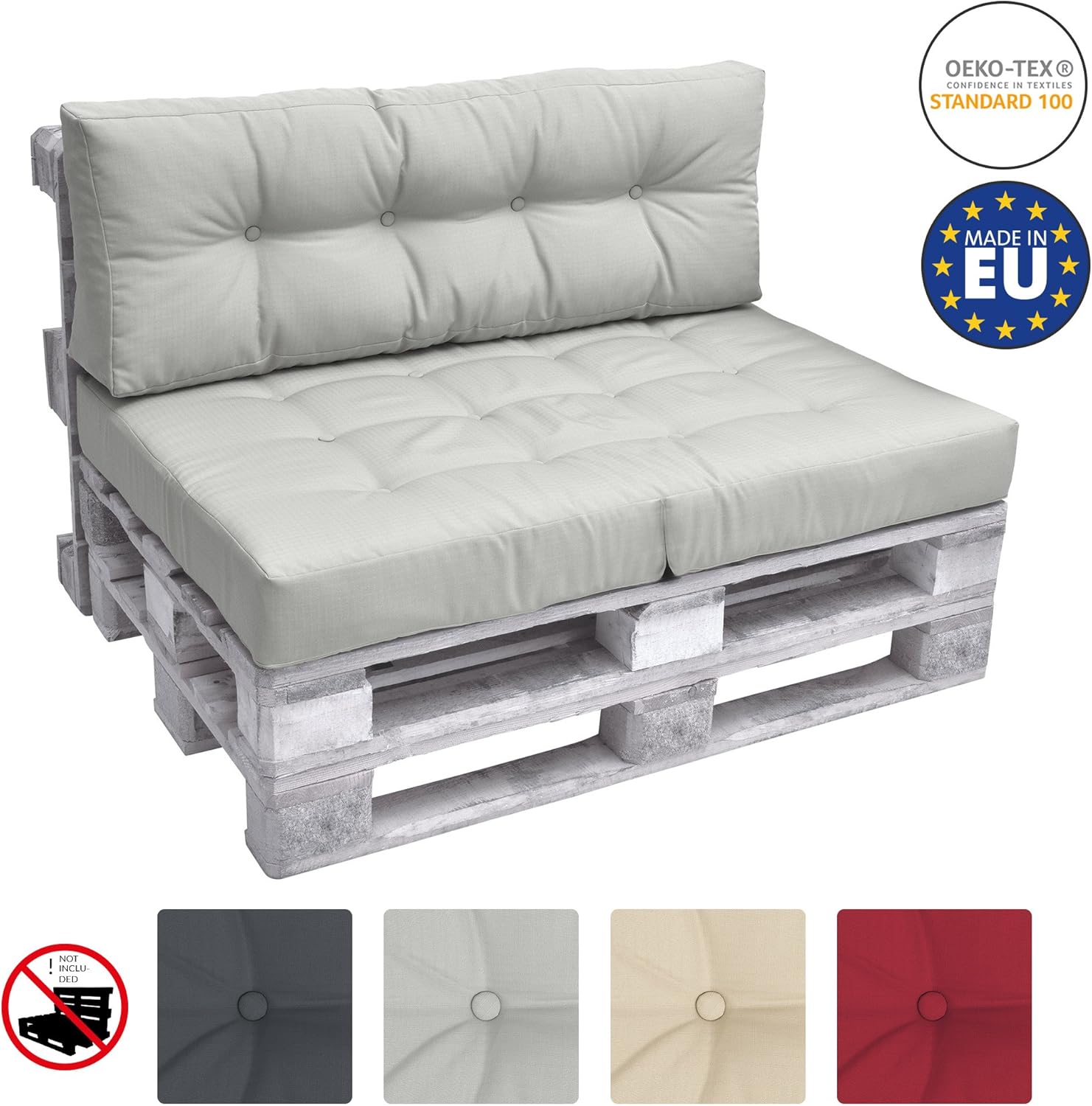 Beautissu Back Pad ECO Elements Euro Pallet Cushion Large Backrest