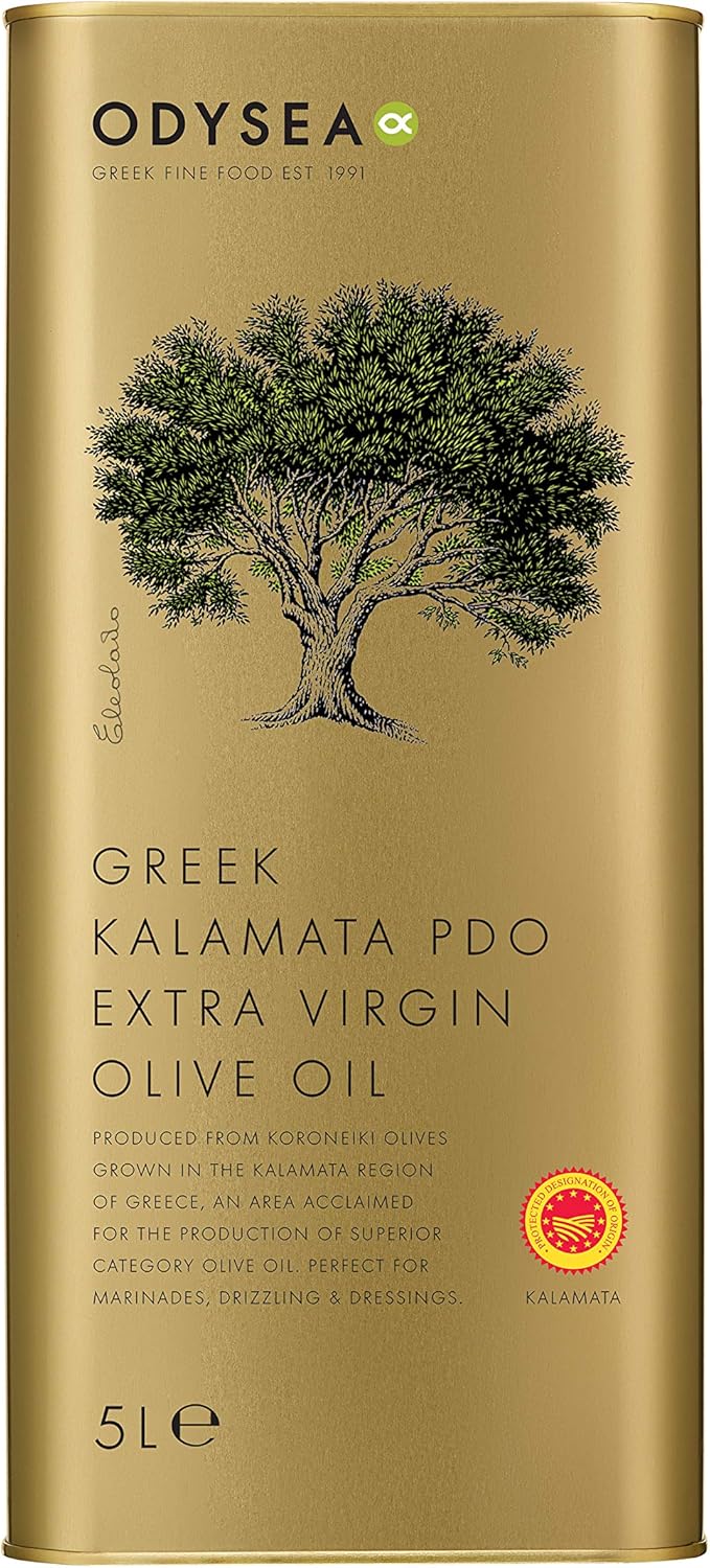 Odysea Greek PDO Kalamata Extra Virgin Olive Oil Tin, 5 Litre Amazon