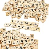 NUDFSY 100pc Wood Letter Tiles Scrabble Crafts DIY Alphabet Coasters Crossword view 3