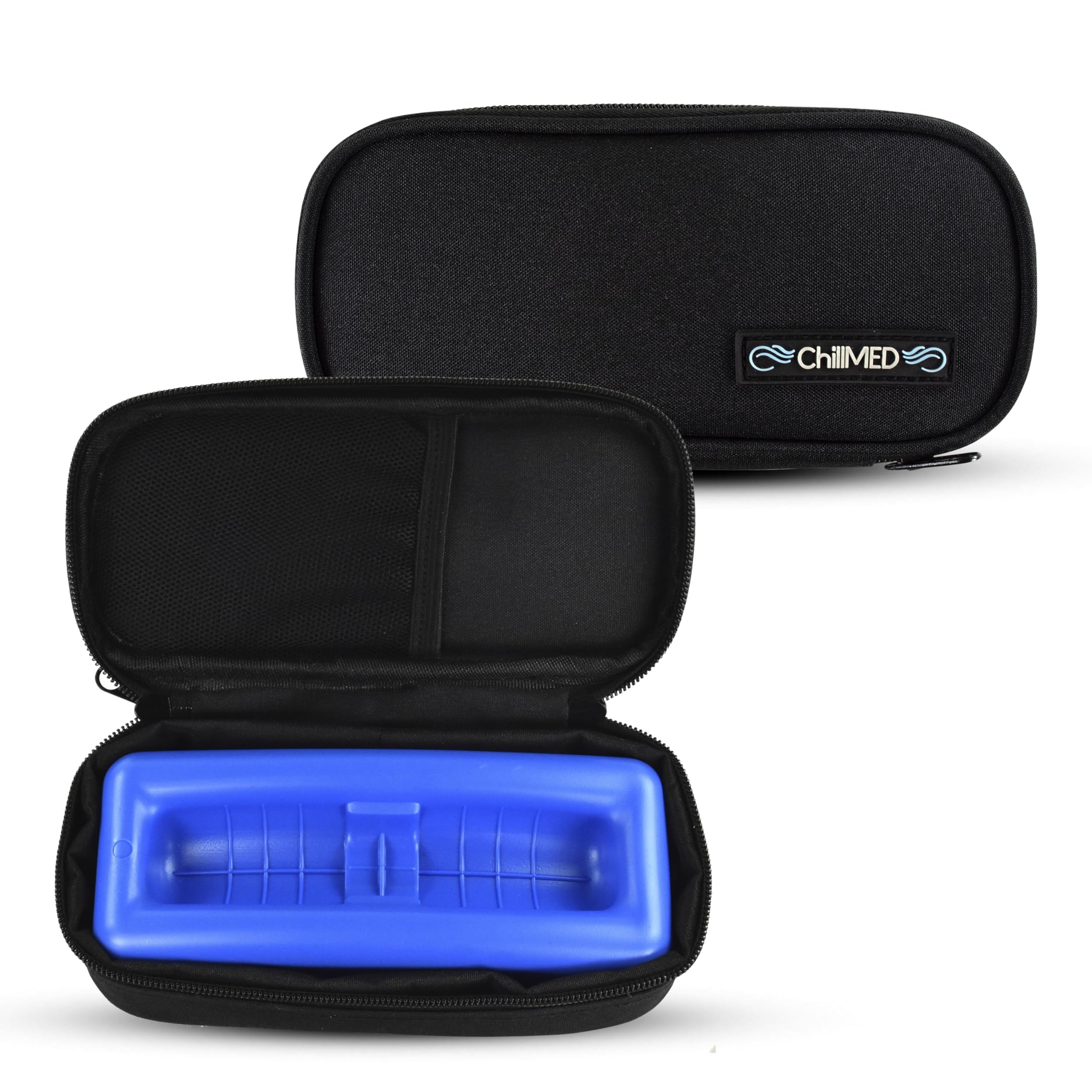 ChillMED Micro Cooler Bag - Diabetic Insulin Vial Carrying Case Travel Pack with Re-Freezable Ice Pack - Up to 12 Hours of Cool Time | for Insulin and Other Medication (Black