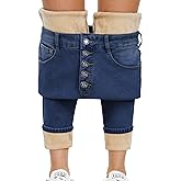 Women's Fleece Lined Jeans Thicken High Waisted Skinny Stretch Jeans for Women Winter Warm Flannel Lined Butt Lift Jeans