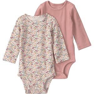 little planet by carter's Baby Girls' 2-pack Long Sleeve Bodysuits Made With Organic Cotton