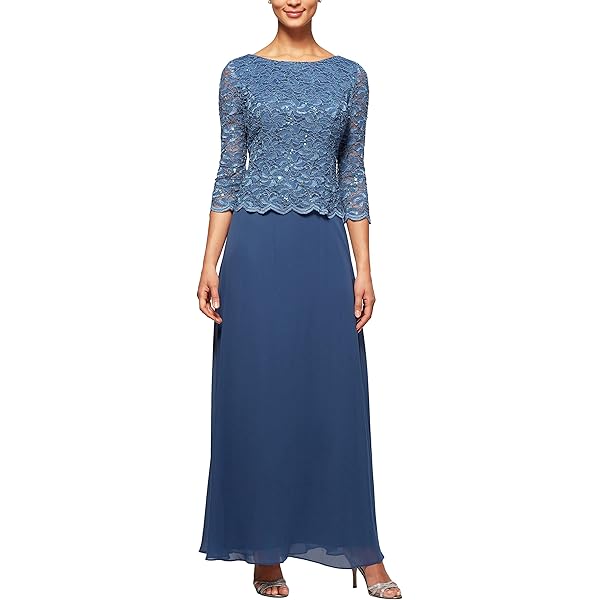 Amazon.com: Alex Evenings Women's Long Stretch Lace Off The Shoulder Mock  Mother of The Bride Dress (Petite and Regular Sizes), Blush, 4 : Clothing,  Shoes & Jewelry