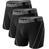 Separatec Mens Underwear Dual Pouch Boxer Briefs Moisture Wicking & Breathable ComfortSoft Underwear with Fly 3 or 6 Pack