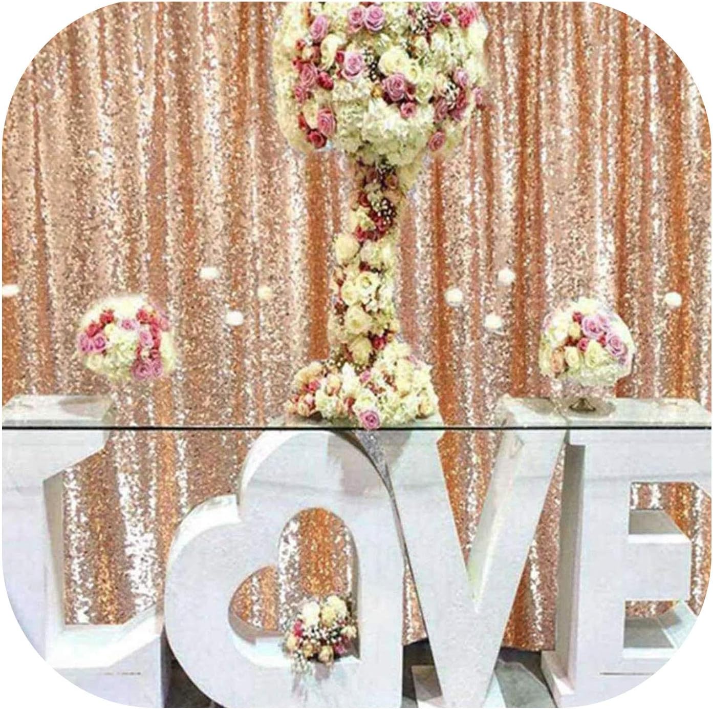 Trend R STORE - Cortina de Lentejuelas Color Rosa Fucsia para