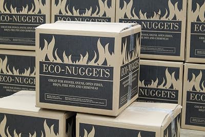 Round Wood Eco-Nugget Briquettes 2 x 14kg Box Woodsure Certified Sustainable