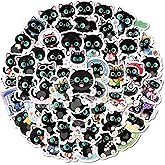 50Pcs Cute Black Cat Stickers for Water Bottles, Scrapbooking, Kindle, Skateboards, Notebooks, Laptop, Bicycle, Waterproof Vinyl Graffiti Kitten Decals