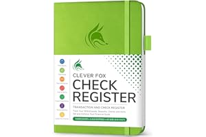 Clever Fox Check Register – Deluxe Checkbook Log with Check & Transaction Registers, Bank Account Register Booklets for Perso
