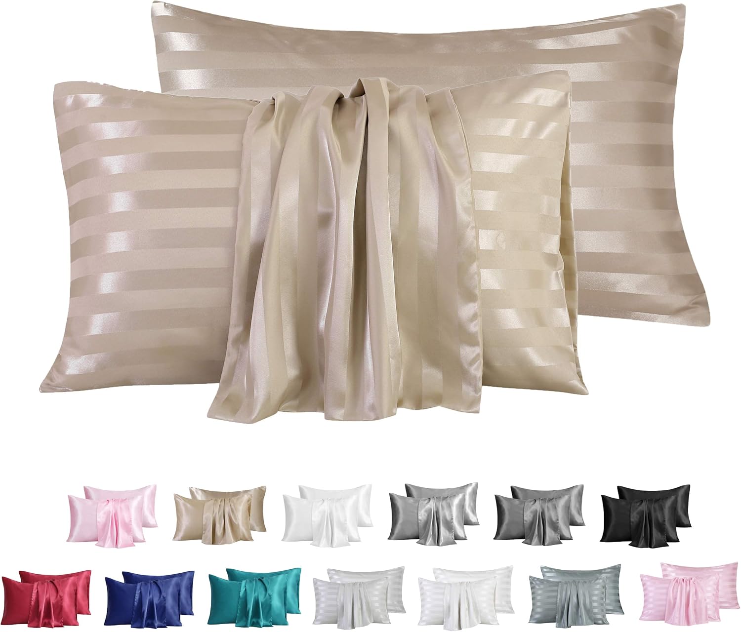 20x26, Black Standard Size Pillow Covers with Envelope Closure 2 Pack