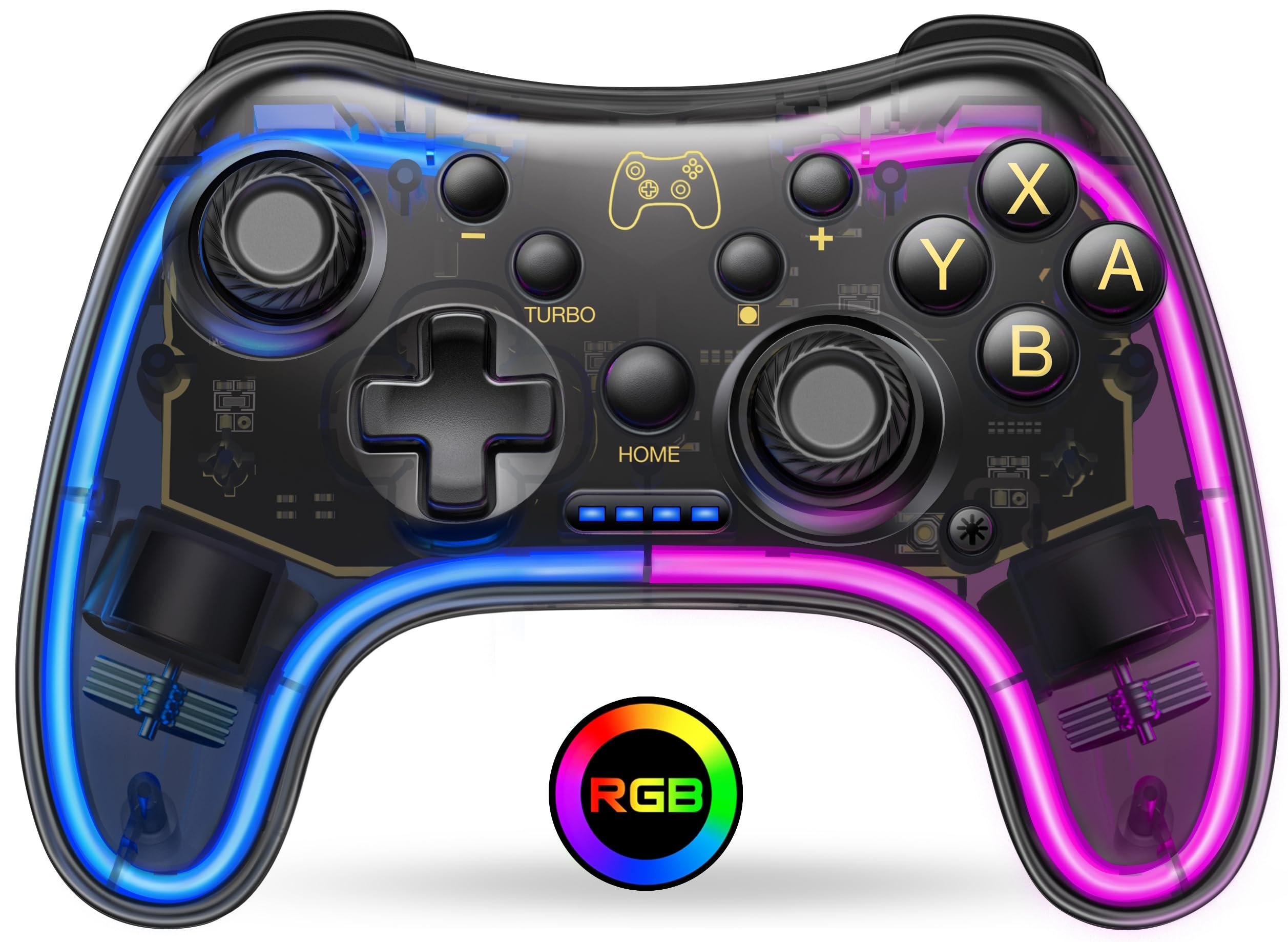 Photo 1 of Switch Controller Compatible with Switch/Lite/OLED Controller, Switch Pro Controller With RGB Breathing LED, Switch Controllers Remote Supports Multi-Platform&App with Turbo, Wake-up Function