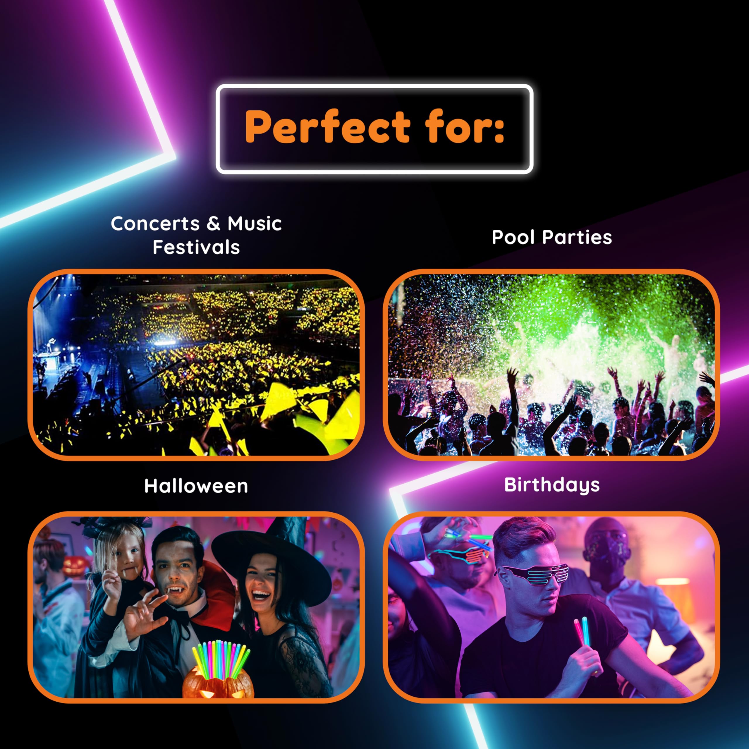 Glow Fever Glow Sticks Bulk Party Pack - 10