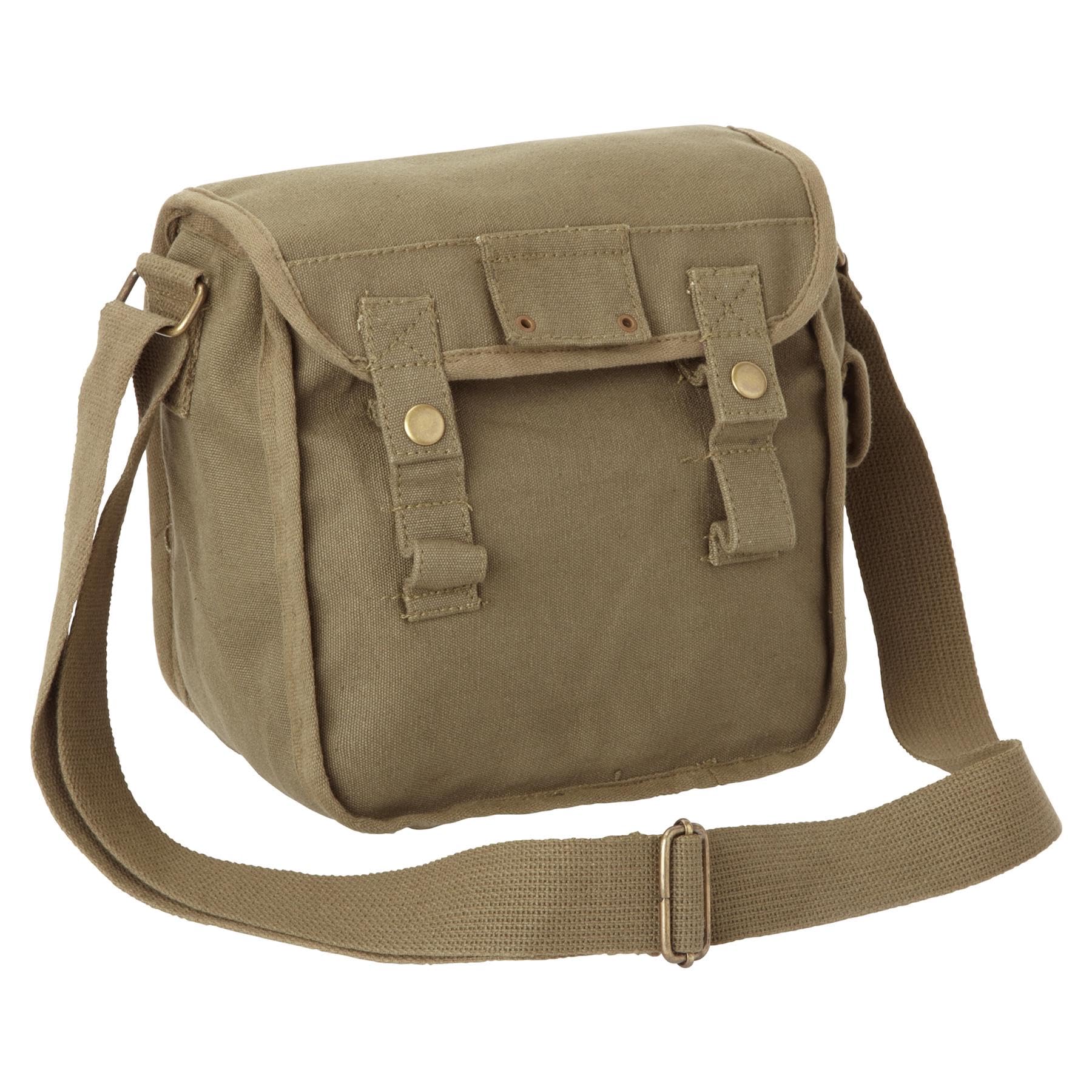 Small Cotton Canvas Side Bag - Olive