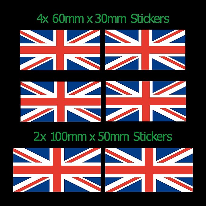 Union Jack Sticker Decal Set For cars, motorbikes, windows, tablets