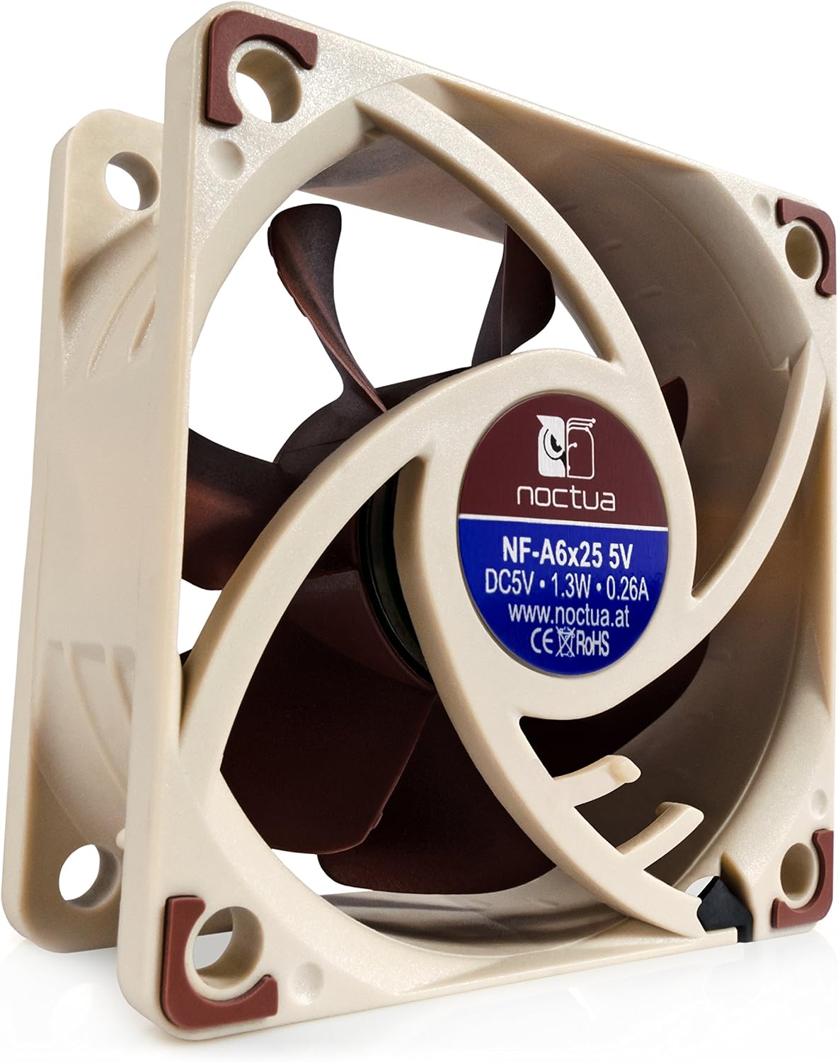 Noctua NF-A6x25 5V, Premium Quiet Fan, 3-Pin, 5V Version (60mm, Brown), 60x60x25 mm - Image 5