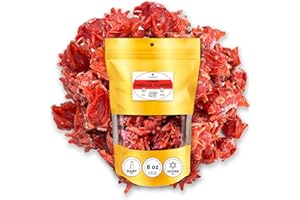 WOODCHA Roselle, Candied Hibiscus, Dried Edible Flowers, Edible Hibiscus Flowers Cake Decorations, Hibiscus Food, Dehydrated Flowers, Roselle, Kosher, Vegan (8oz)