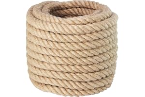 VEITHI Manila Rope 3/4 Inch x 50 Feet, Twisted Manila Rope Thick Rope for Landscaping, Crafts, Sporting,Marine, Projects and Tie-Downs