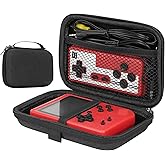 GEEKRIA Handheld Game Console Carrying Case, Protective Travel Retro Mini Game Player Box with Internal Mesh Pockets for Accessories (Dark Gray)