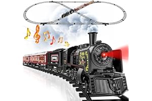 Hot Bee Train Set, Train Toys with Luxury Tracks & Glowing Passenger Cars, Metal Toy Train with Smoke, Sound and Light, Toddl