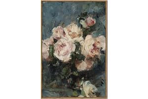 InSimSea Framed Flower Wall Art Home Decor, Roses Vintage Botanical Prints, Floral Paintings Canvas Art Wall Decor, Floral Home Decor Wall Art, Canvas Prints for Living Room Bedroom Office Decor