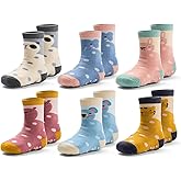 Mardonskey Baby Non Slip Warm Socks Baby Boys Thick Winter Sock with Grips for Baby Girls Non Skid Socks 6 Pack