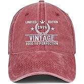 50th Birthday Gifts for Men Women 1976 Vintage Hats 50 Gift Ideas Baseball Cap Red