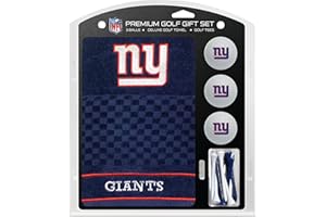 Team Golf NFL New York Giants Gift Set: Embroidered Golf Towel, 3 Golf Balls, and 14 Golf Tees 2-3/4" Regulation, Tri-Fold Towel 16" x 22" & 100% Cotton
