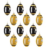 FOCO NFL Unisex-Adult NFL Team Logo 12-Pack Football Hanging Tree Holiday Ornament Set