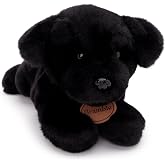 Toyland&reg; 25cm (10") Soft Toy - Lying Down Plush Dog - Suitable from Birth (Bramble Black Labrador)