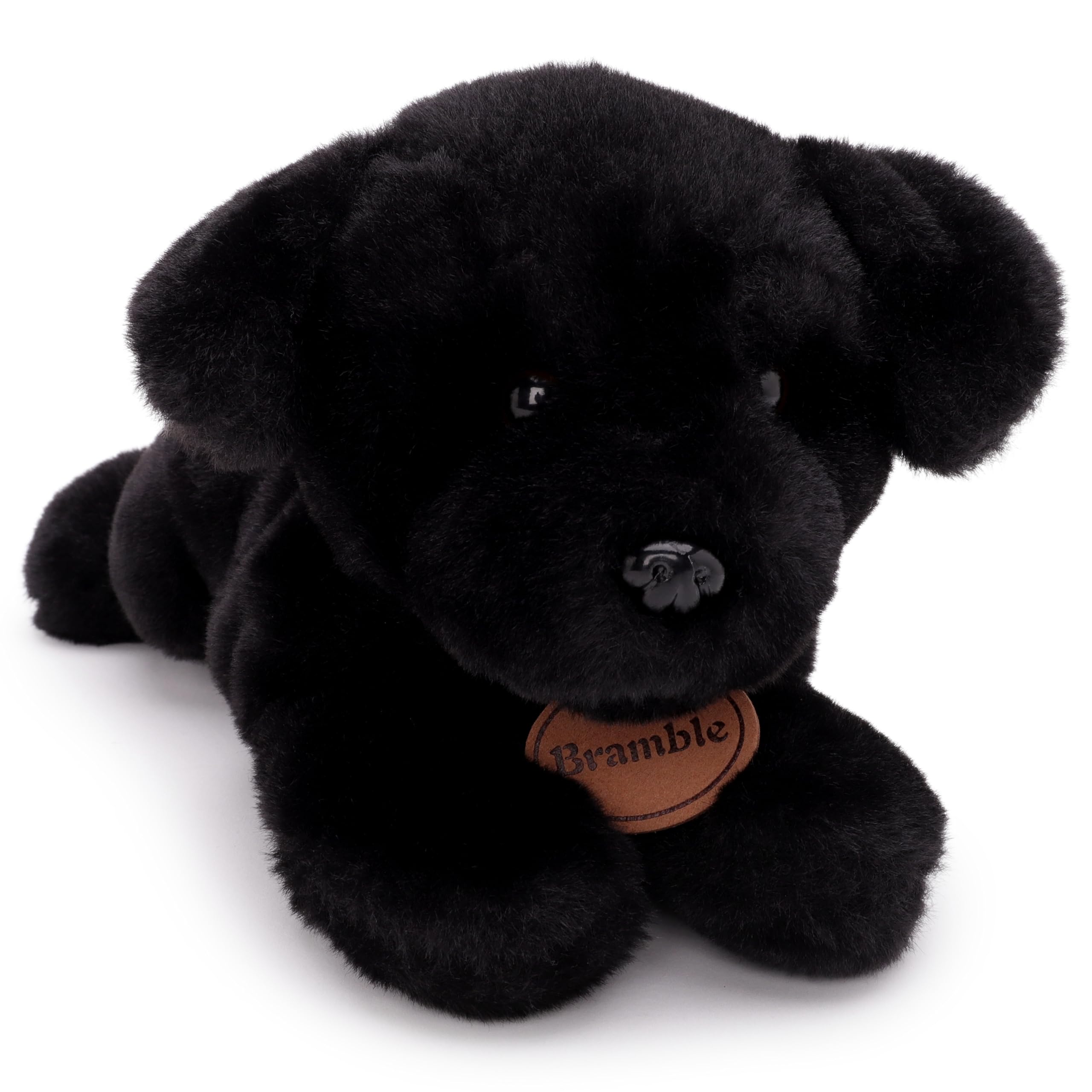 Toyland® 25cm (10") Bramble The Black Labrador Soft Toy - Lying Down Plush Dog - Suitable From Birth