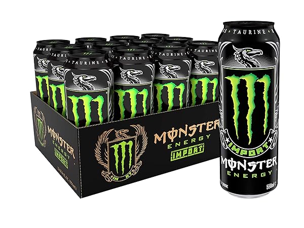 MONSTER ENERGY IMPORT, ENERGY DRINK, 18.6 OUNCE (PACK OF 12)