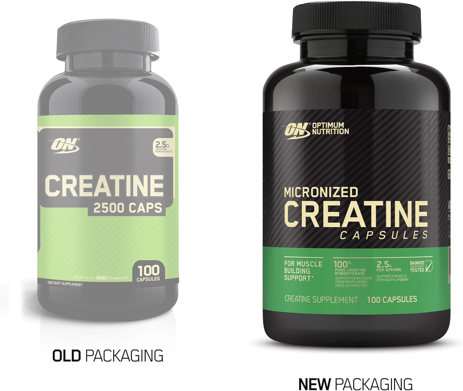 Optimum Nutrition Micronized Creatine Monohydrate Capsules, Keto Friendly, 2500mg, 100 Capsules: Health & Personal Care
