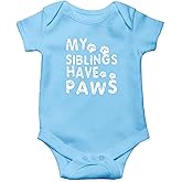 AW Fashions My Siblings Have Paws Baby Bodysuit Cute Newborn Girl Outfits Coming Home Outfit Boy Romper
