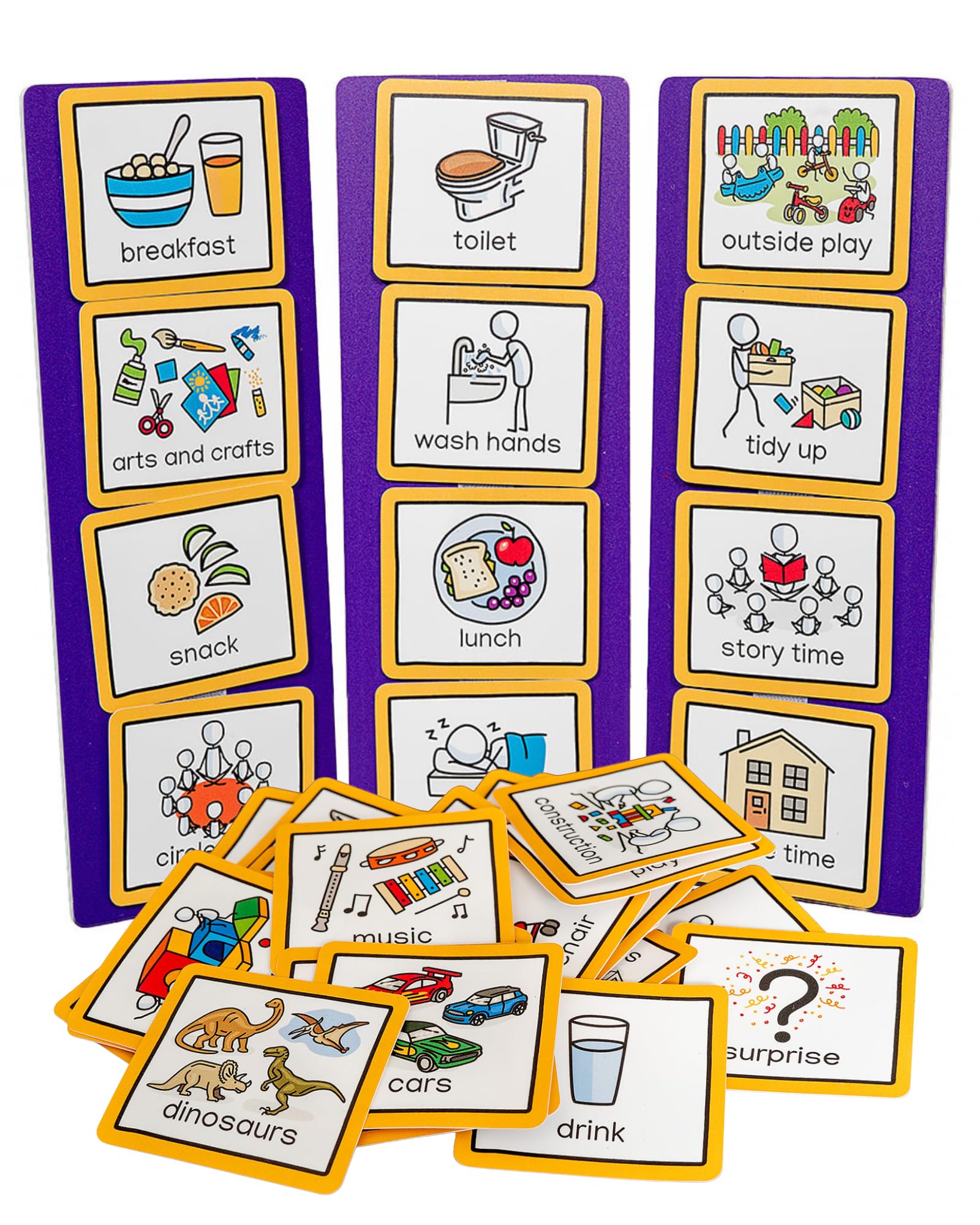 Visual Timetable for Nursery & Childminders (Large) with 44 visual symbols or visual aids to represent life in an early years setting for autism, send, adhd, aspergers, speech and language delay โ image 1