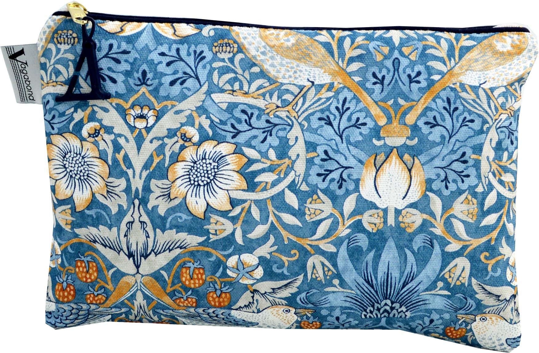 Vagabond Bags Ltd William Morris Strawberry Thief Large Cosmetic Bag,Blue,25cm x 17cm x 1.5cm