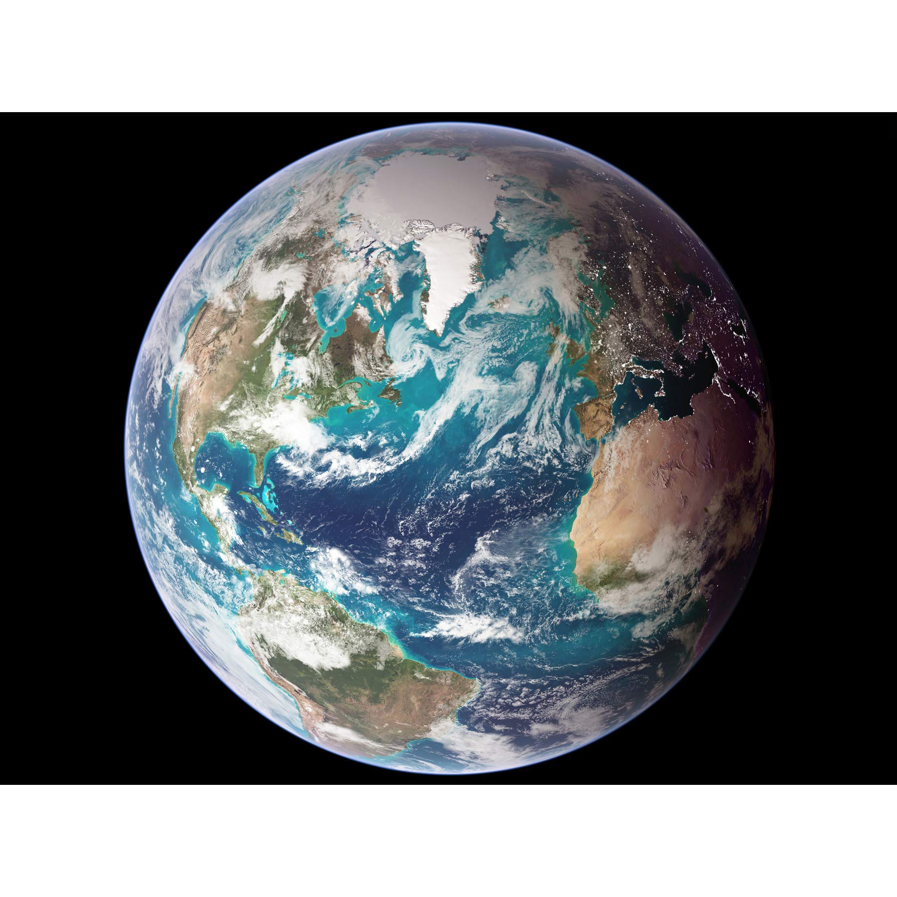 Artery8 Blue Marble Earth Western Hemisphere Photograph Large Wall Art Poster Print Thick Paper 18X24 Inch