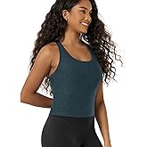 ODODOS Performance Racerback Crop Tank with Built-in Bra for Women, Ultra Soft odSTRATUM Tech, Light Support Workout Yoga Bra