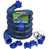 DUMPMAN 20 FT RV Sewer Hose Kit, Sewer Hose for RV Camper - Includes 2 Attachable 10 ft Sewer Hose with Swivel Fitting, 90 De