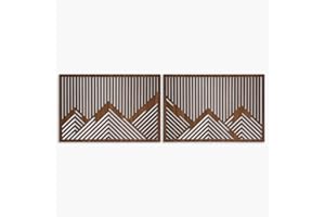 Mountain wood wall art decor, Wooden geometric mountains, Set of 2 large mountain decor, Living Room Decor