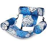 SLOOSH Pool Floats Chairs Adult,Inflatable Pool Lounge,Plant Pattern Floating Mat Hammock,Blow up Water Chairs Noodles rafts for Party Summer Water Beach Fun