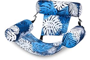 Sloosh Pool Floats Chairs Adult, Inflatable Pool Lounge Chairs,Plant Pattern Floating Pool Hammock Chair for Adults,Blow up P
